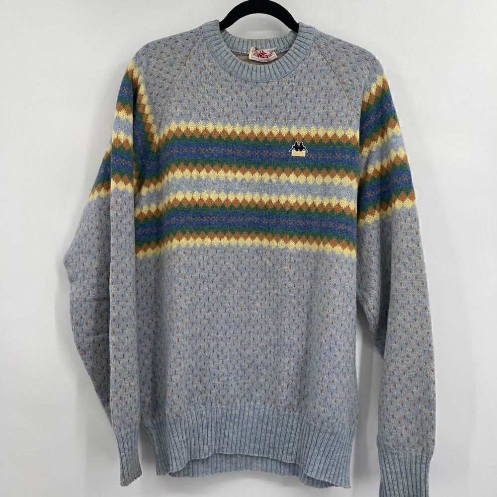 Kappa Sports Multicolor Shetland Fabric Ribbed Pullover Sweater Size XL